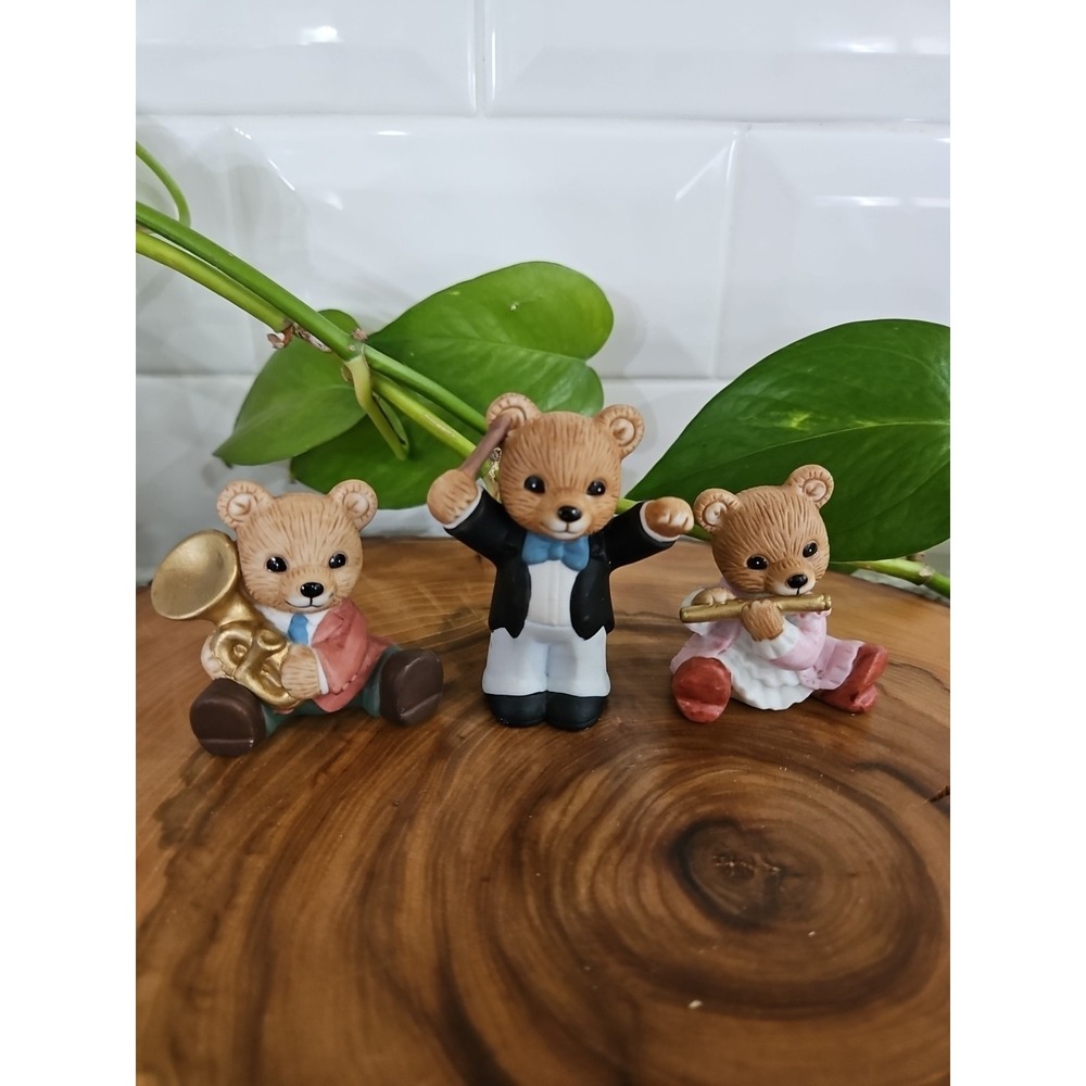 Homco Music Band Bears #1422 Set of 8 Porcelain Figurines w/ instruments - Picture 5 of 9